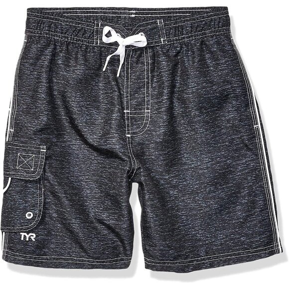 TYR Men's Tahoe Challenger Swim Shorts, M, Black - Picture 1 of 9